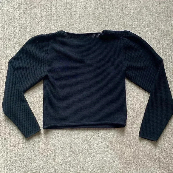 Wilfred Rosetta Cropped Sweater, black sweater size L - Picture 3 of 10